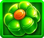 Green flower-shaped candy symbol