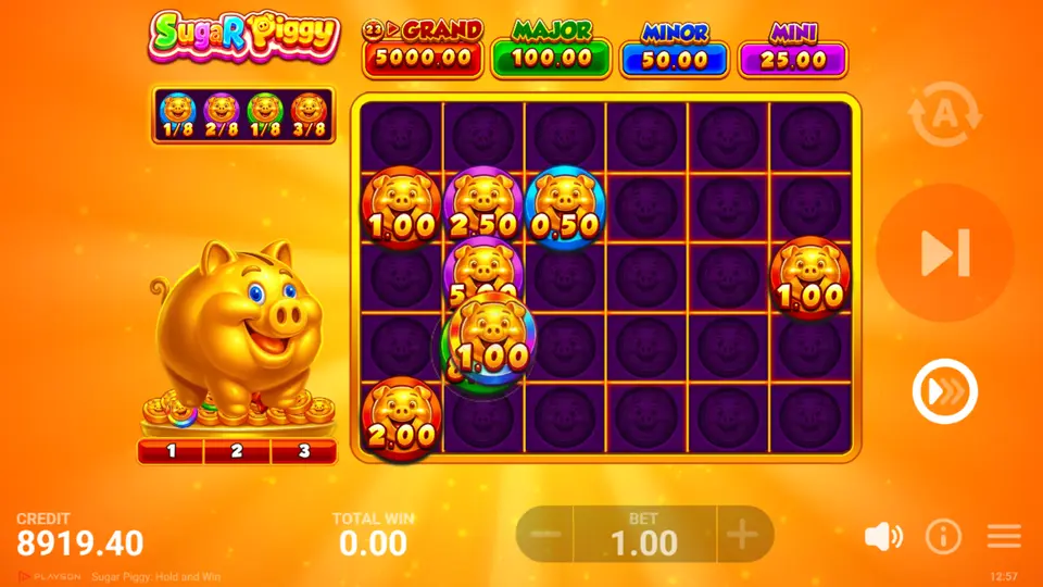 Super Bonus Game screen showing Super Coin merging with colored coins